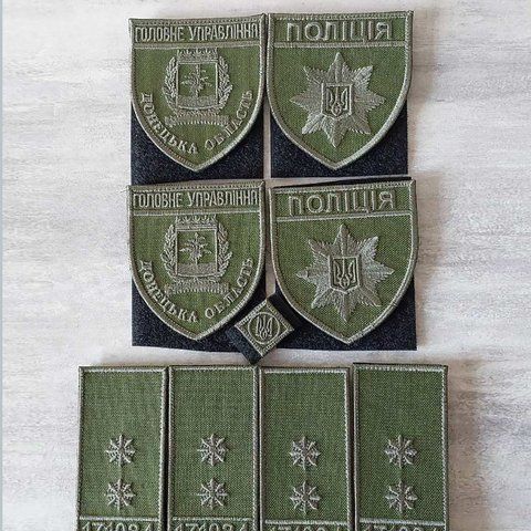 Шеврон Погон Поліції на оливі з номером 12.603 &mdash; шеврон на липучці від VILNI