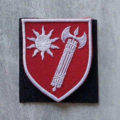 Шеврон ВСП Східне територіальне управління&nbsp;на червоному фоні 12.957 &mdash; шеврон на липучці від VILNI