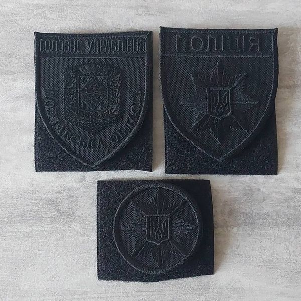 Шеврон Головне Управління Поліції - Полтавська область чорний 12.093 &mdash; шеврон на липучці від VILNI