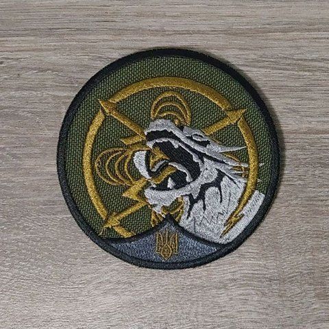 Шеврон Штурмовий Полк Цунамі на чорному фоні, круглий 12.374 &mdash; шеврон на липучці від VILNI