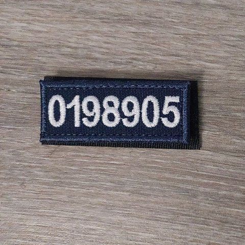Ідентифікатор (номер жетону) для погона Поліції, синьо-білий 12.672 &mdash; шеврон на липучці від VILNI