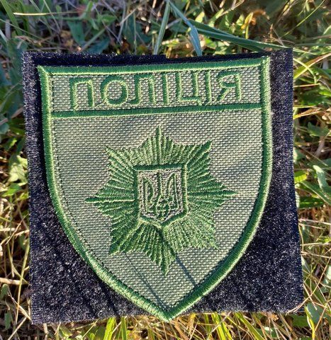 Шеврон Поліція Зелений однокольоровий (некласична зірка) 12.211 &mdash; шеврон на липучці від VILNI