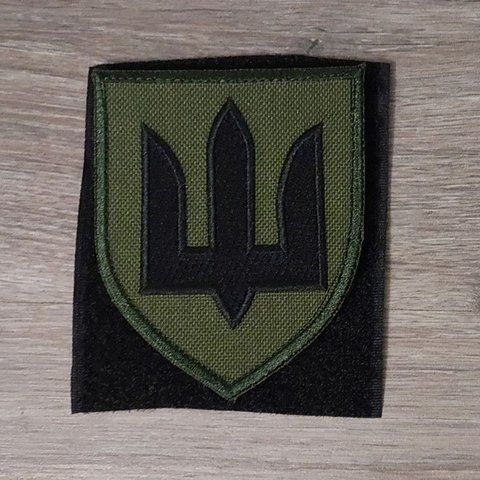 Шеврон Сухопутні війська України чорний Тризуб&nbsp;на оливі 12.955 &mdash; шеврон на липучці від VILNI